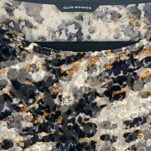 Club Monaco Transparent Abstract animal Print Blouse Small